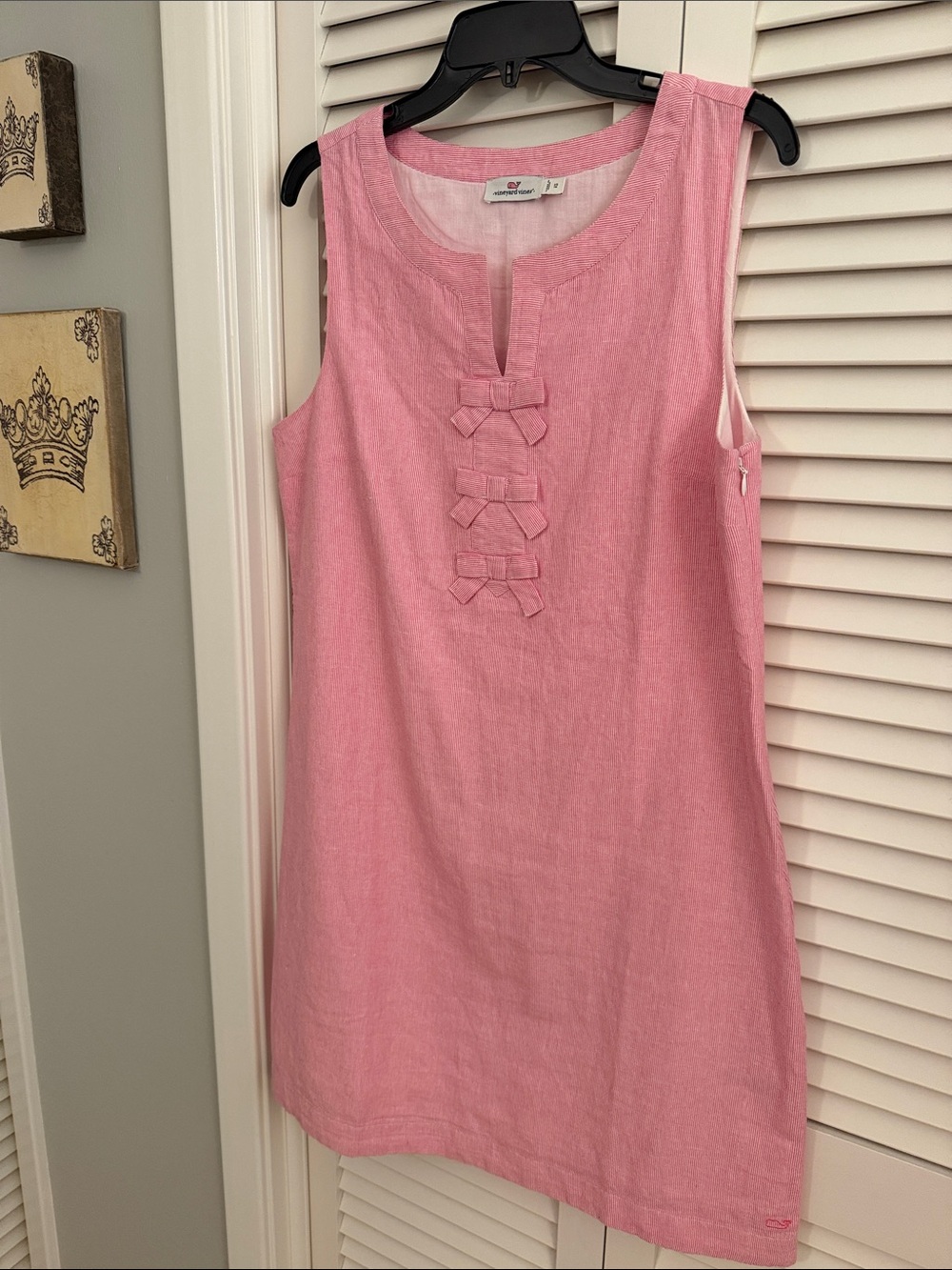 Vineyard Vines pink sleeveless dress with accent bows